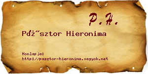 Pásztor Hieronima névjegykártya